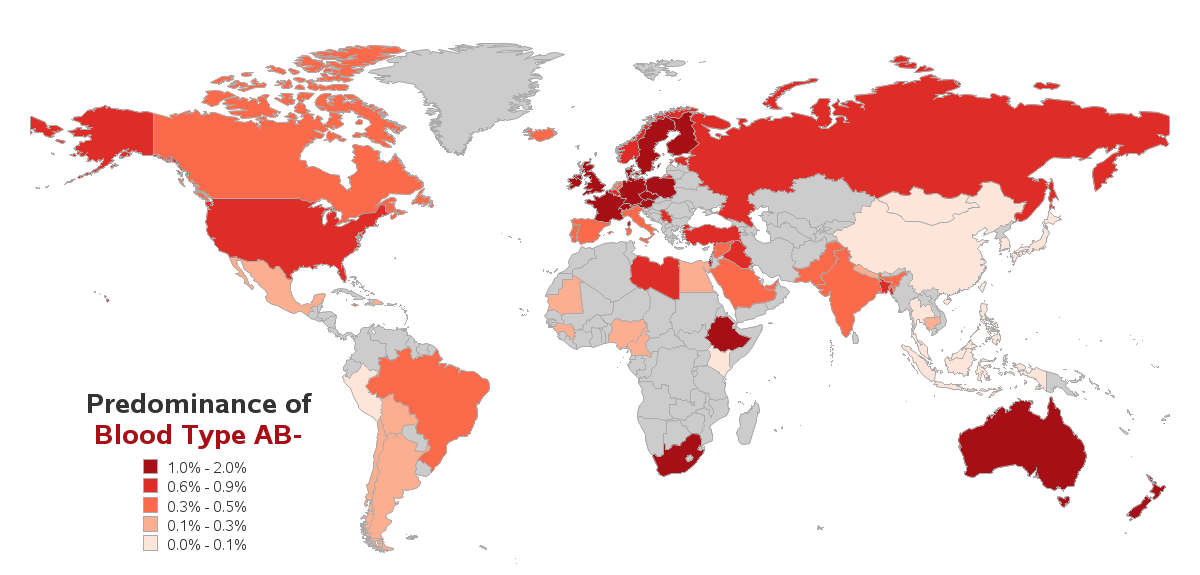 Blood Type Frequency Maps – The Rh Negative Blog